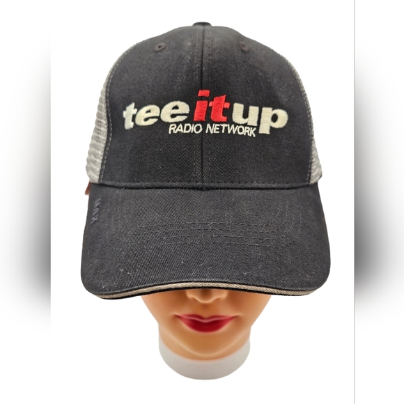 Tee it‎ up Radio Network AM830 Strapback Hat Mesh Cap Adjustable Black - Picture 1 of 8